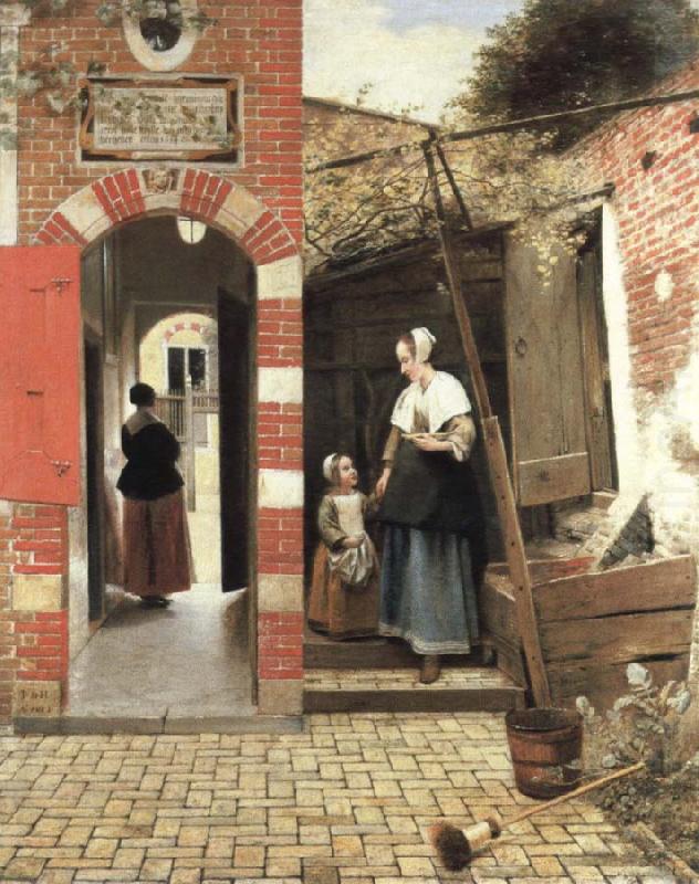 the courtyard of a house in delft, Pieter de Hooch